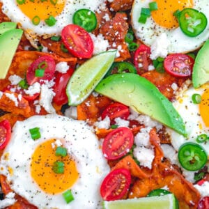 Spicy Sausage Chilaquiles with Eggs