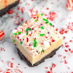 Candy Cane Cookie Dough Bars