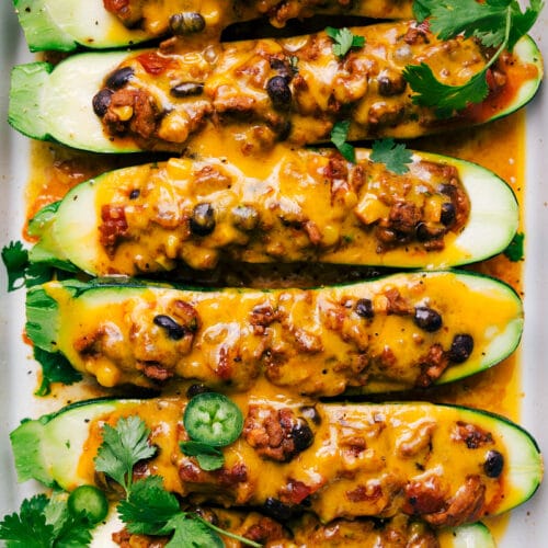 Dairy-Free Taco Zucchini Boats