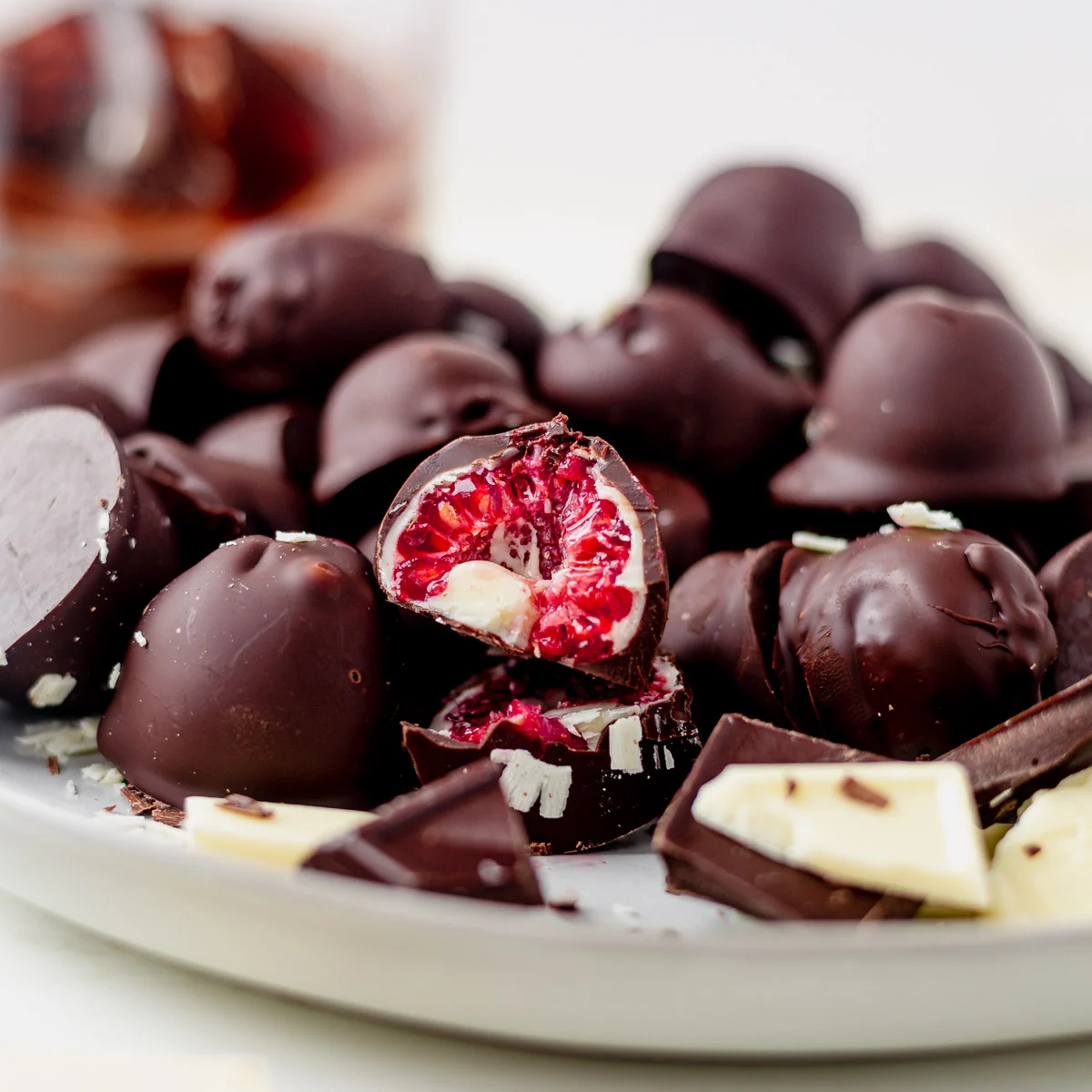 Chocolate Covered Frozen Raspberries