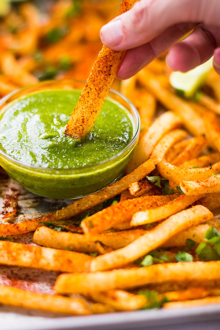 Golden Baked Jicama Fries