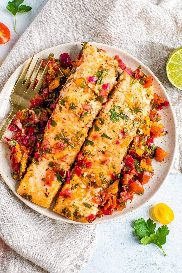 Baked Salmon with Herbs and Lime