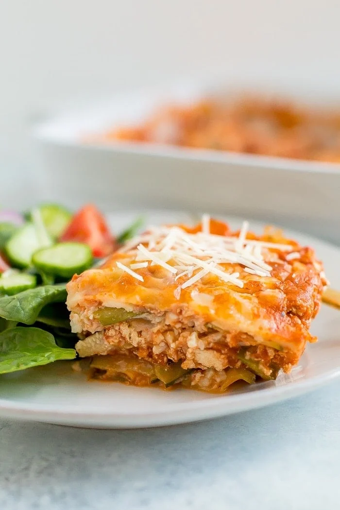 Skinny Tofu Zucchini Lasagna
